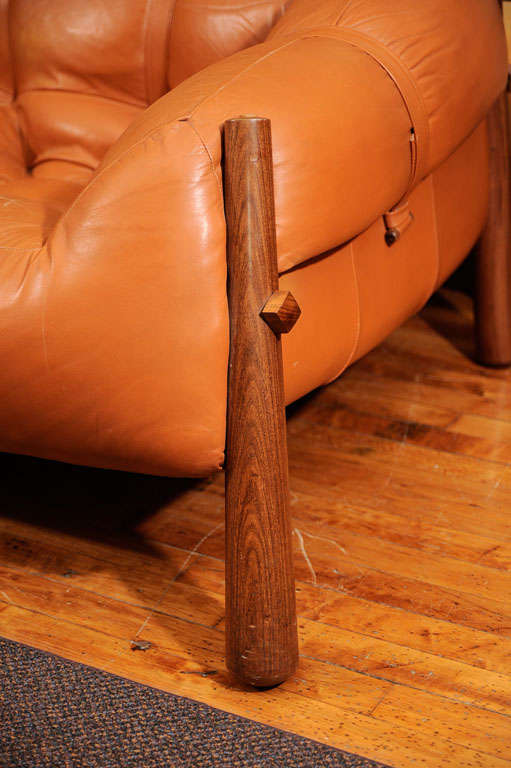 Signed Percival Lafer Leather Sofa