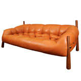 Signed Percival Lafer Leather Sofa