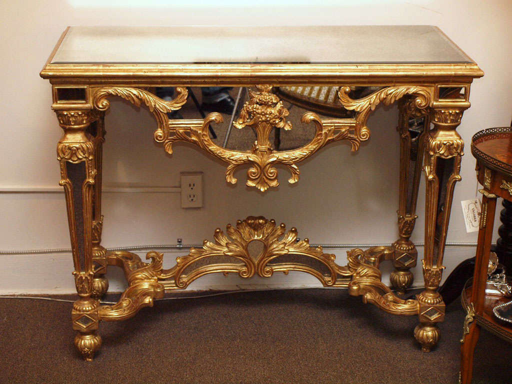 An Italian giltwood and Mirrored Console in the Baroque Taste