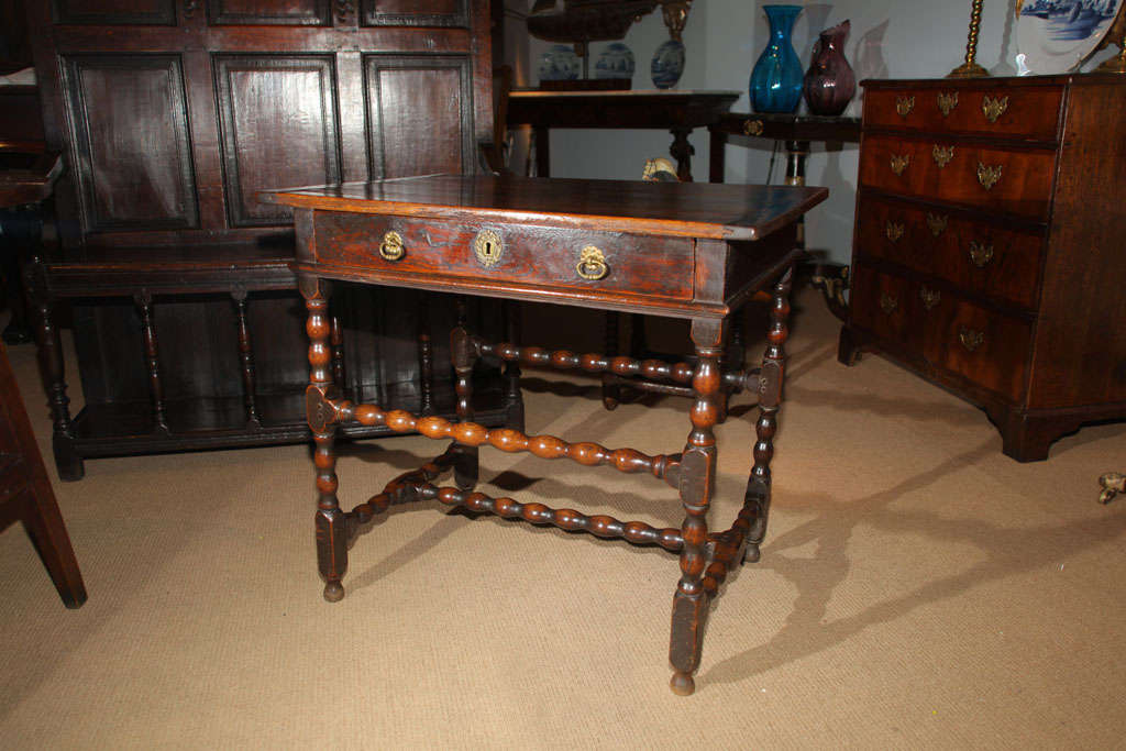 Charles II Period English Oak Side Table