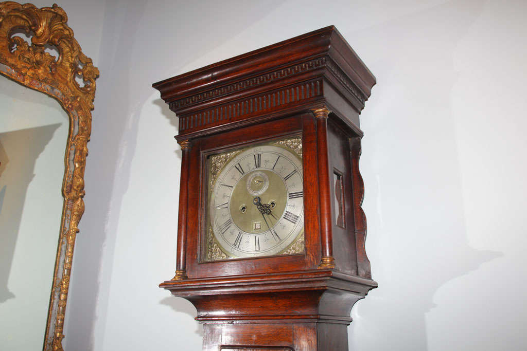 English Oak Tallcase Clock (Georgian) im Angebot