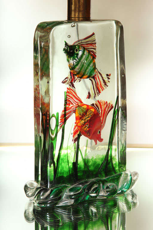 Mid-20th Century 1950's Murano Glass Fish Lamp