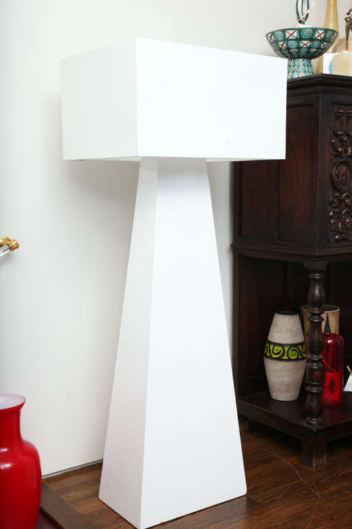 Pair of White Painted Metal Floor Lamps by George Kovacs