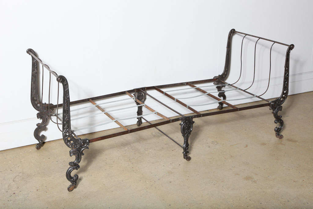 19th Century Cast Iron folding Day Bed