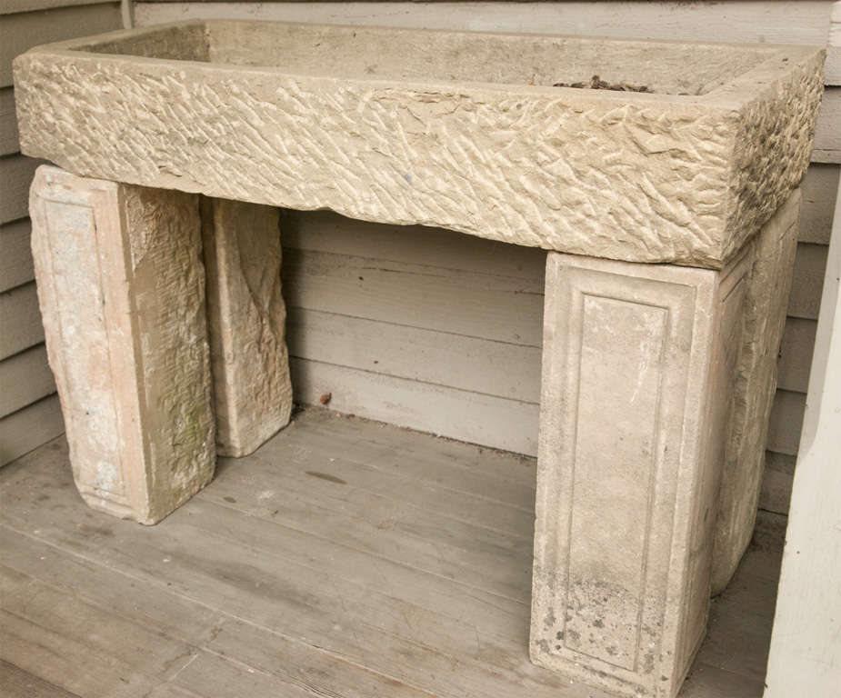 English Carved Stone Sink Console 1