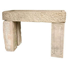 English Carved Stone Sink Console