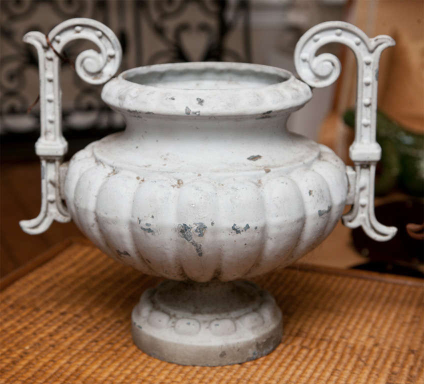 French Pair of Napoleon III Cast Iron Urns