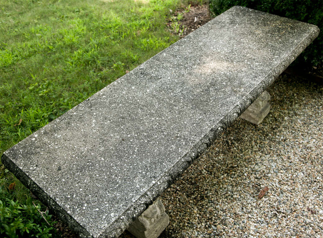 20th Century Elegant Cast Stone Garden Seat