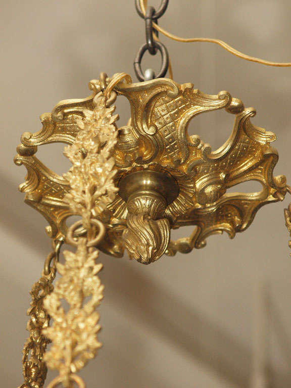 Antique French Bronze and Imari Porcelain Chandelier In Good Condition For Sale In New Orleans, LA