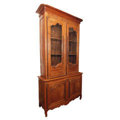 Antique French Fruitwood Grande Buffet Deux Corps