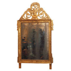 LOUIS XVI GILTWOOD MIRROR W/ ORIGINAL PLATE 8