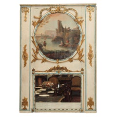 18TH CENTURY FRENCH PARCEL GILT TRUMEAU MIRROR