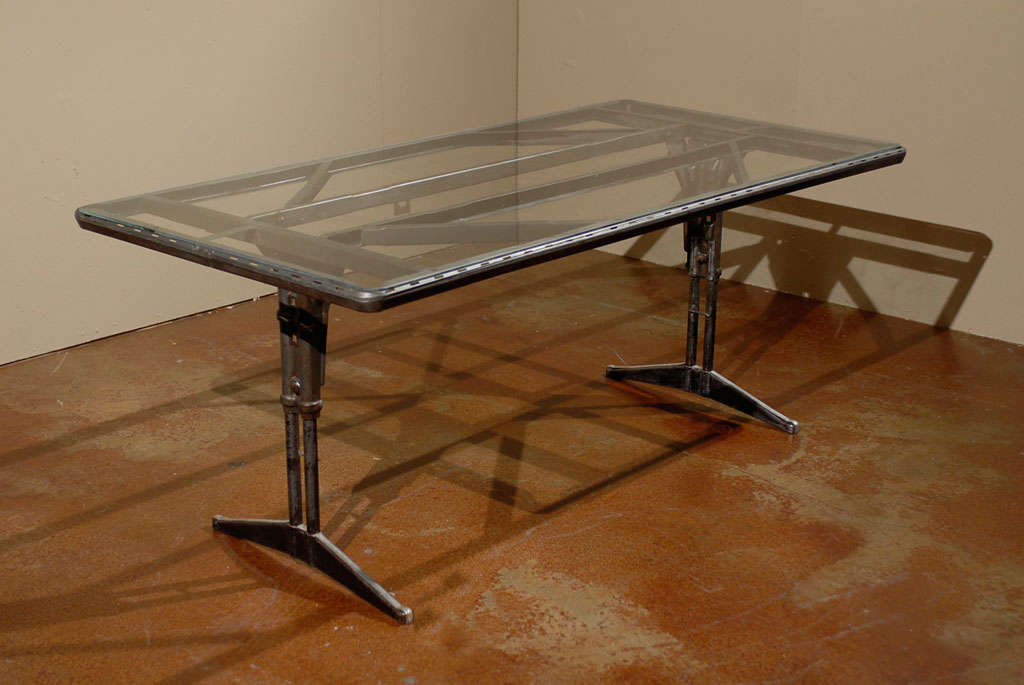 Industrial folding table.