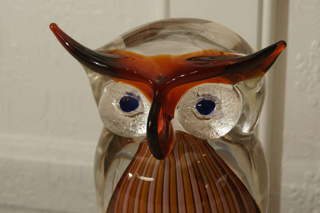 Italian Cenedese Murano Glass Owl