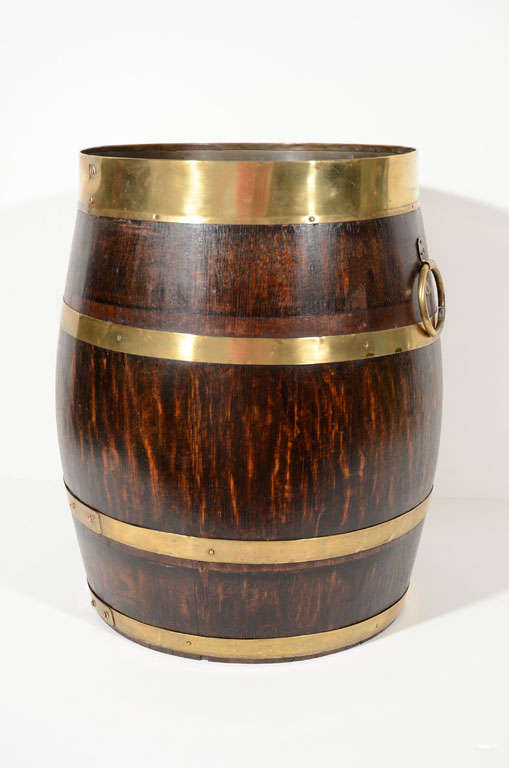 Oak Barrel with Brass Banding 3