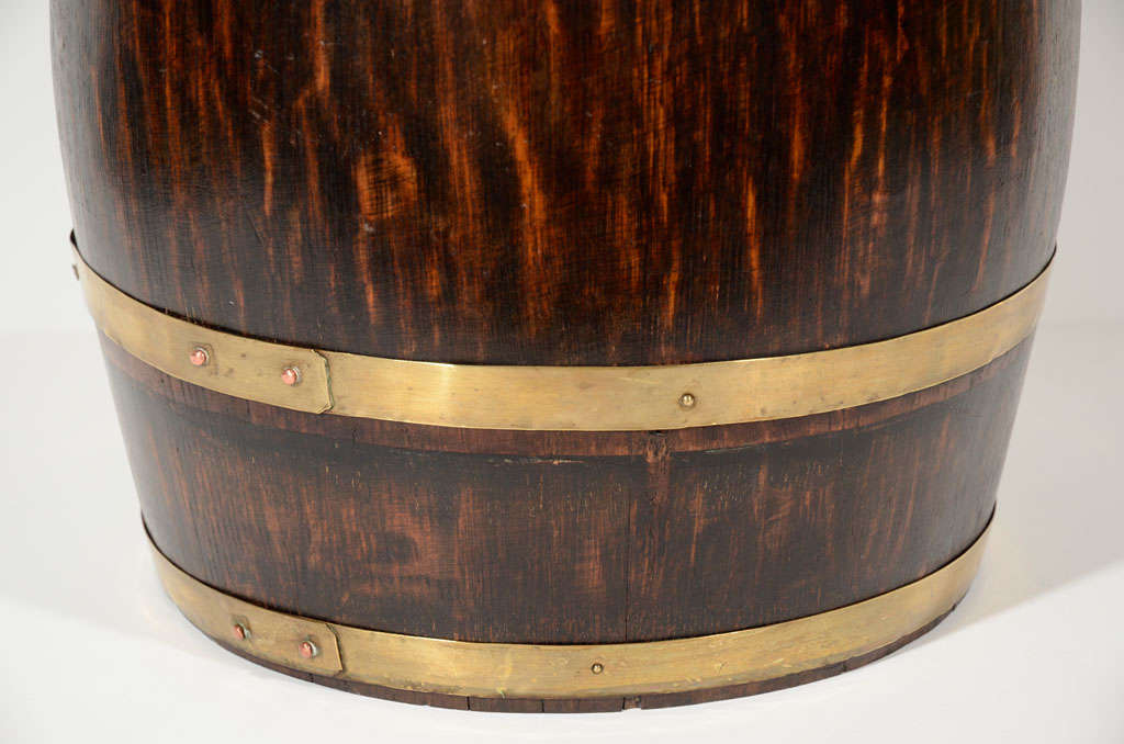 English Oak Barrel with Brass Banding