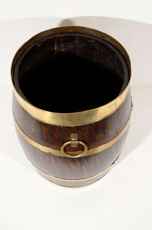 Oak Barrel with Brass Banding 1