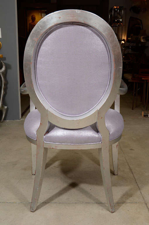 Fabric Pair of Louis XVI Style Armchairs For Sale