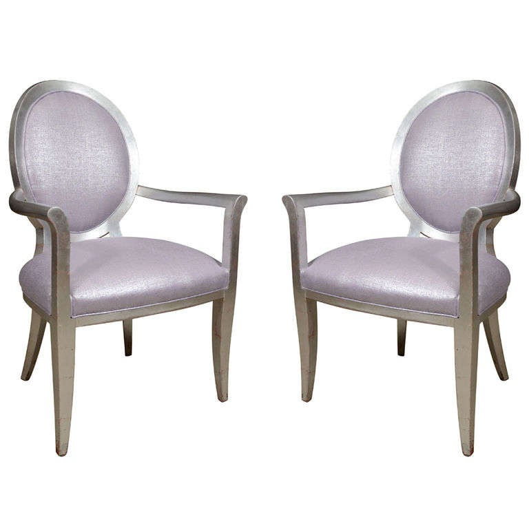 Pair of Louis XVI Style Armchairs For Sale