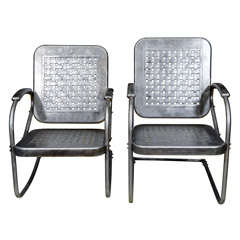 Vintage Pair of Metal Garden Chairs