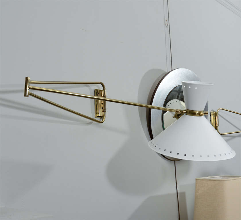 Large Lunel Sconces with Metal Shades For Sale at 1stdibs