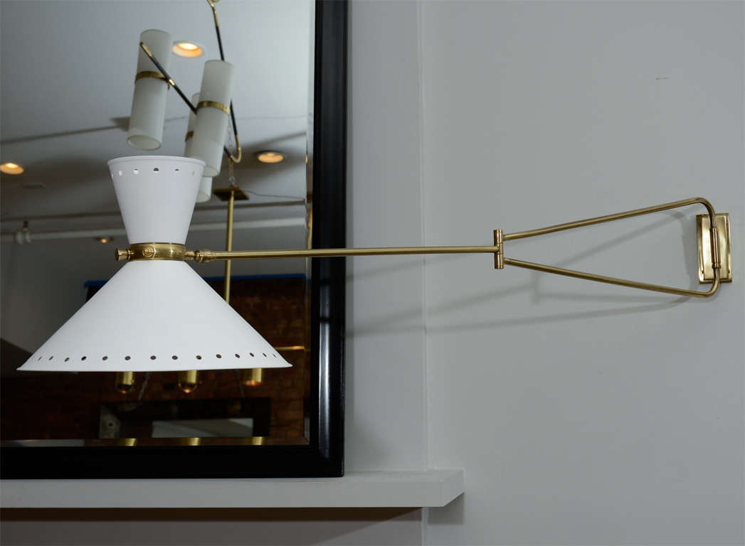 Large Lunel Sconces with Metal Shades For Sale at 1stdibs