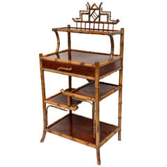 1940's French Bamboo Server and Etagere