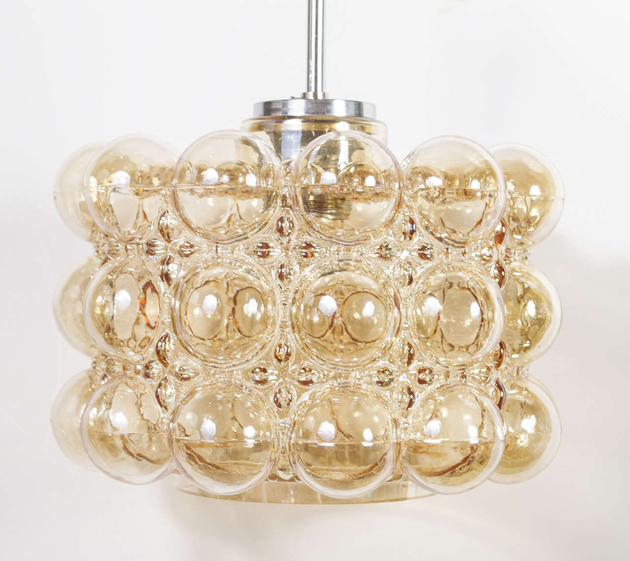 German Amber Bubble Glass Pendant