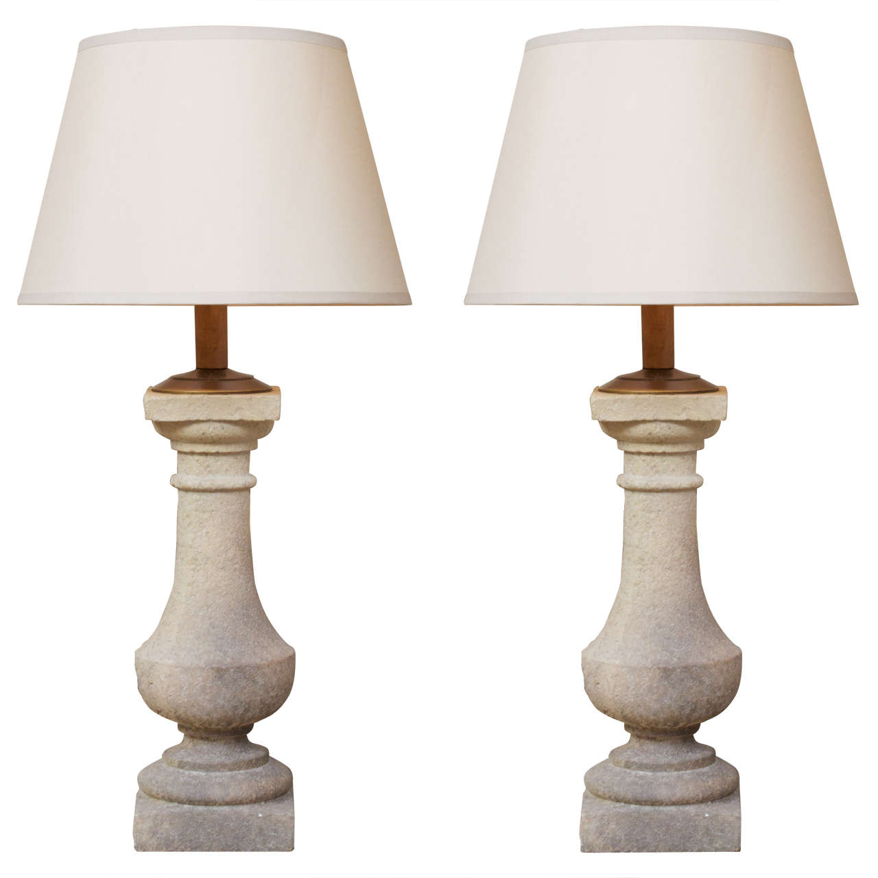 A Pair Of Stone Lamps For Sale