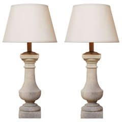 A Pair Of Stone Lamps
