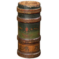Antique Very Large Green and Brown, Leather and Cork Artillery Bucket, English 1880