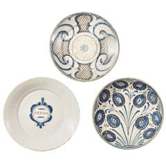Collection of Three Portuguese Faience Chargers circa 1660