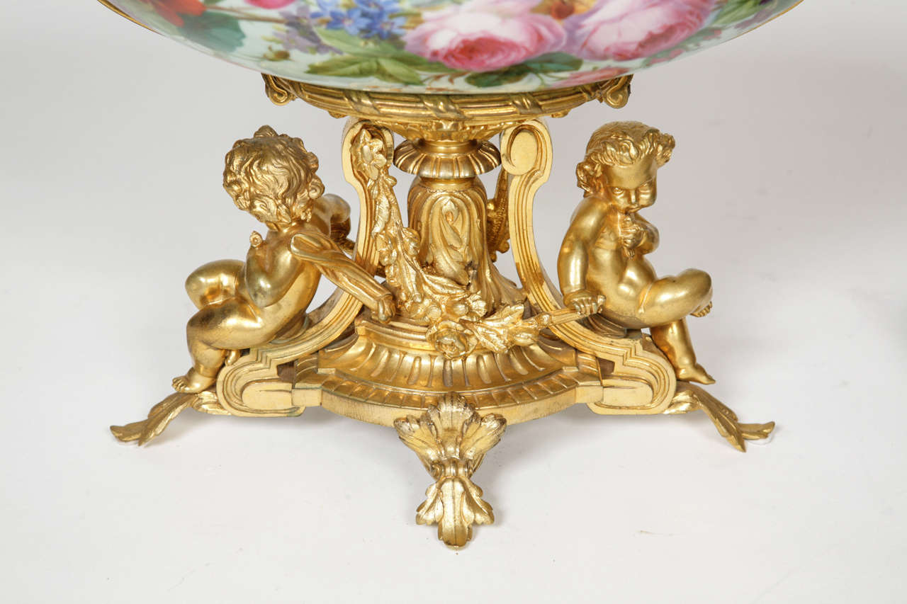 19th Century Fine Ormolu and Porcelain Jardiniere Centrepiece