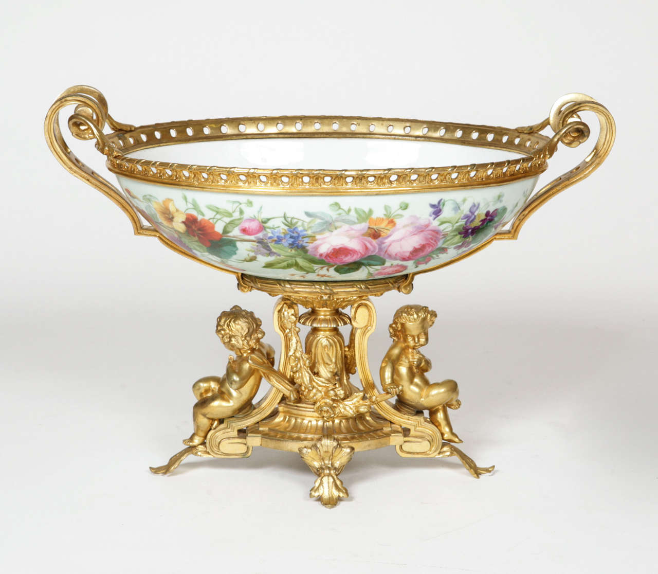 Russian Fine Ormolu and Porcelain Jardiniere Centrepiece