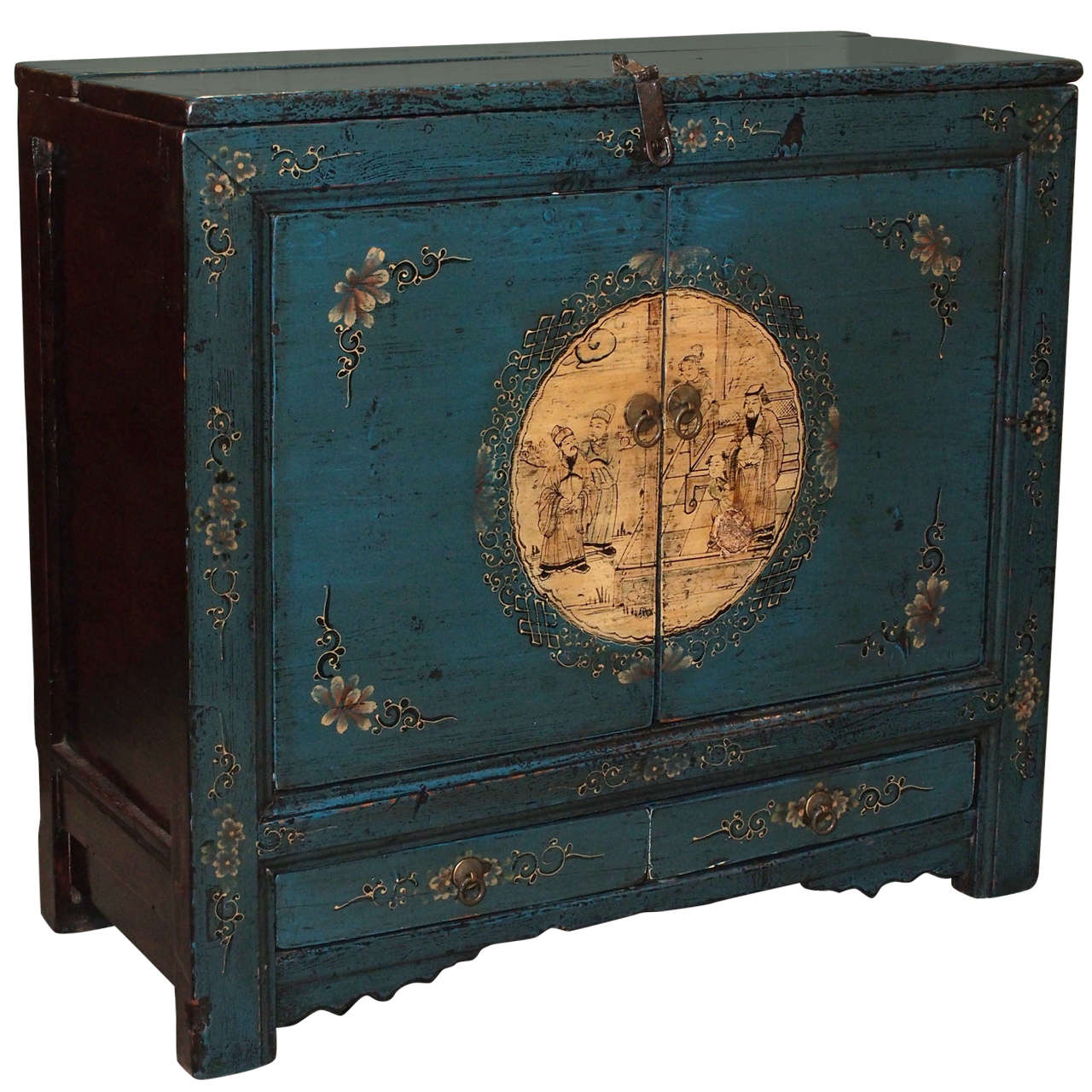 19th Century Chinese Lacquer And Painted Cabinet