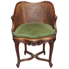 19th Century French Caned Desk Chair 9