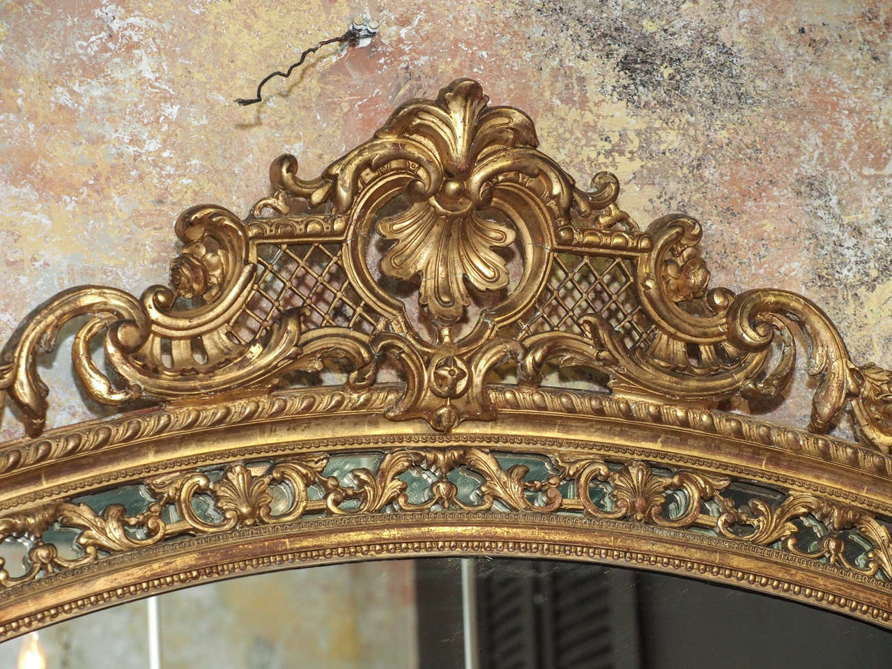 Carved 19th Century French Gold Leaf Mirror