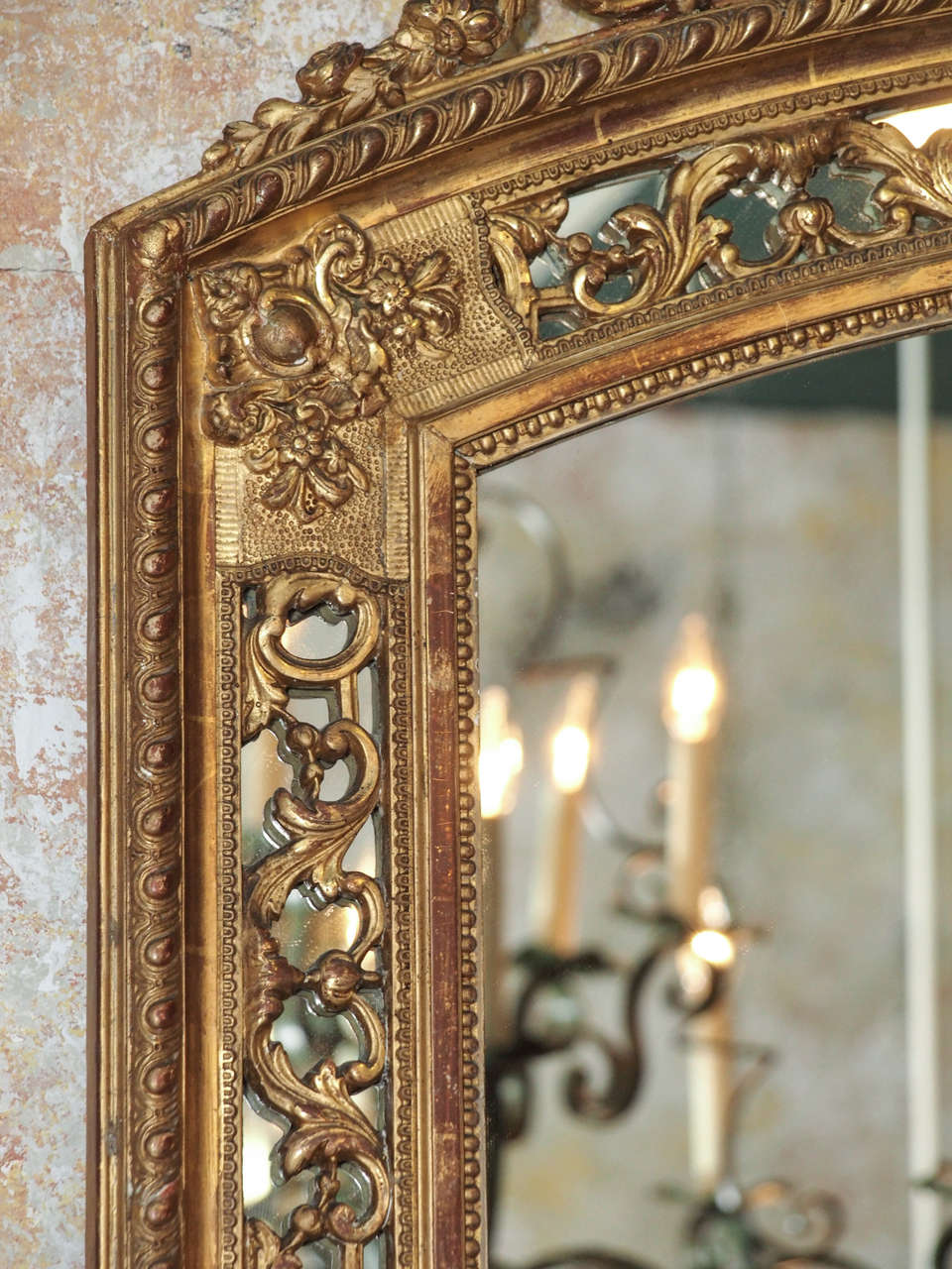 19th Century French Gold Leaf Mirror In Excellent Condition In New Orleans, LA