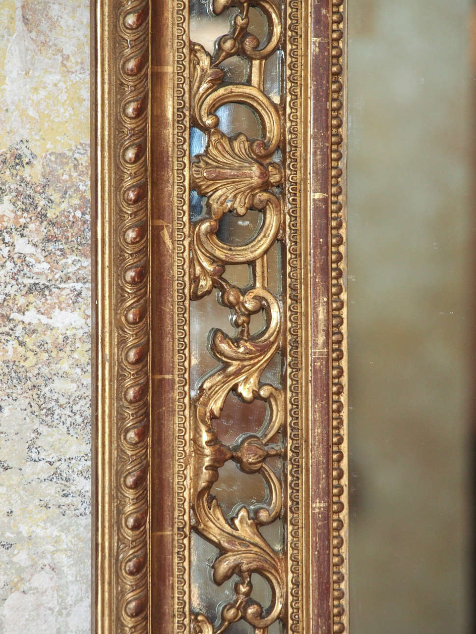 Giltwood 19th Century French Gold Leaf Mirror