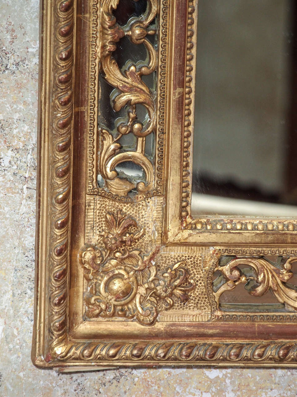 19th Century French Gold Leaf Mirror 1