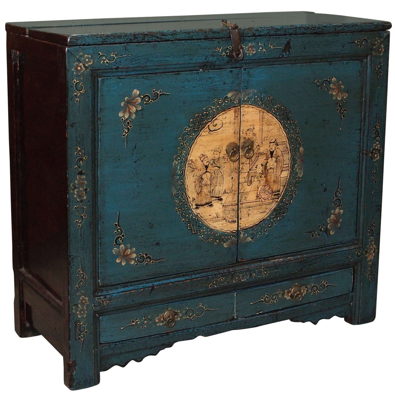 19th Century Chinese Lacquer And Painted Cabinet at 1stdibs