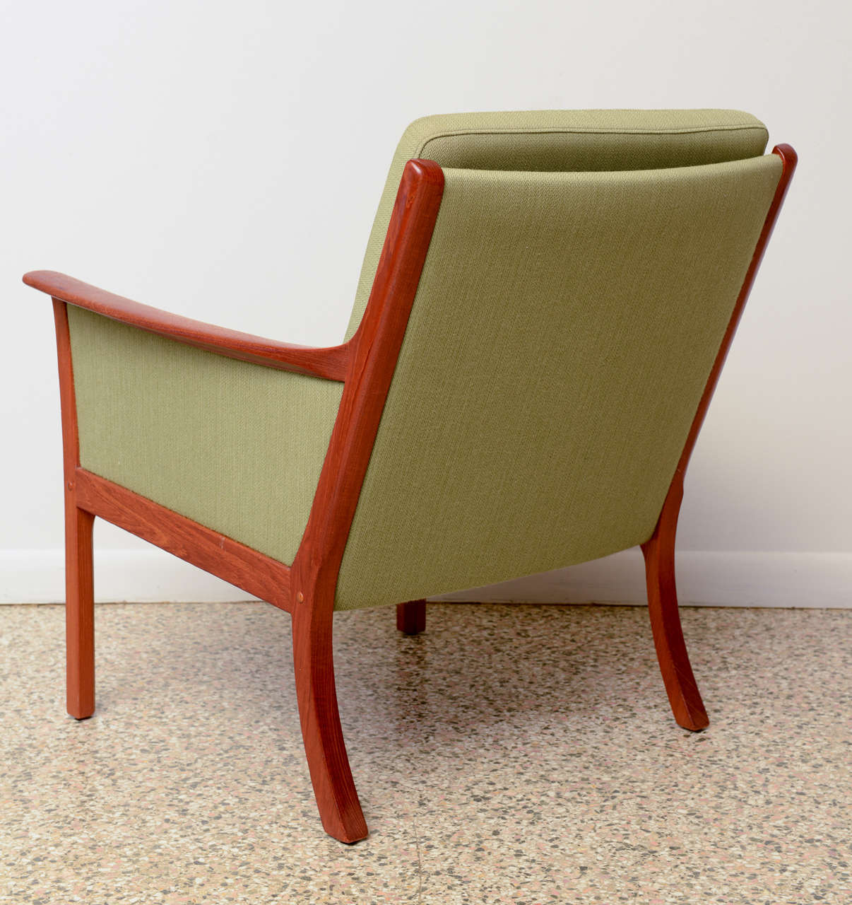 Pair of Danish Armchairs with Foot Stool in Teak by Ole Wanscher 3