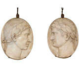 Pair Plaster Casts of Roman Emperors