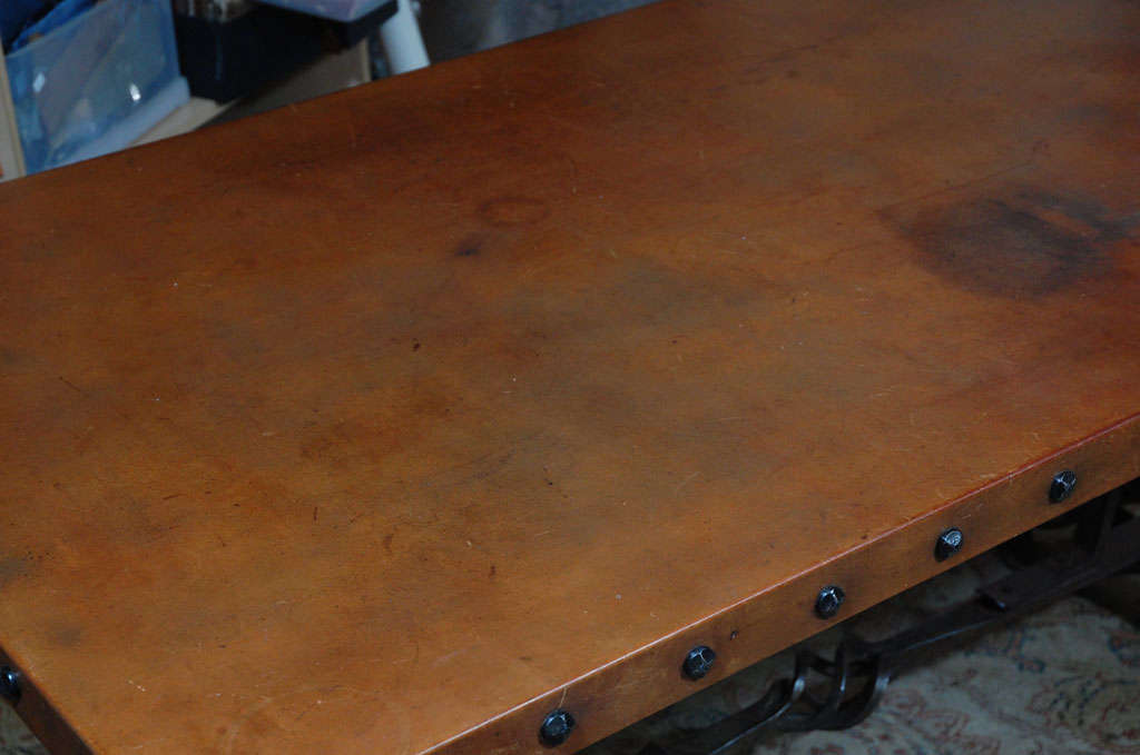 Spanish Leather Top Table C. 1930's
