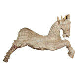 19th C. Carved Wood & Painted Horse