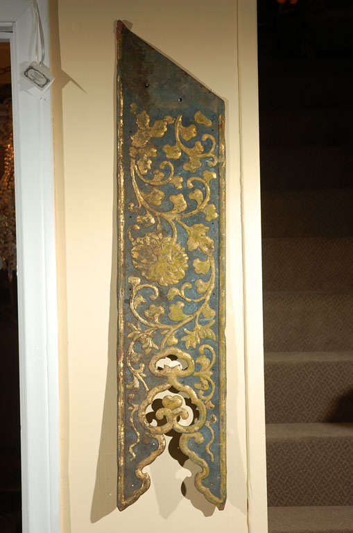 19th C. Italian Painted & Parcel Gilt Tole Decoration