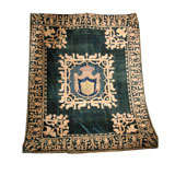 19th C. Stunning Embroidered Silk Velvet Coverlet/Tapestry
