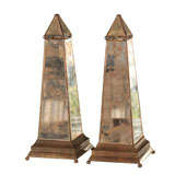 Retro Mirrored Obelisk Candle Holders