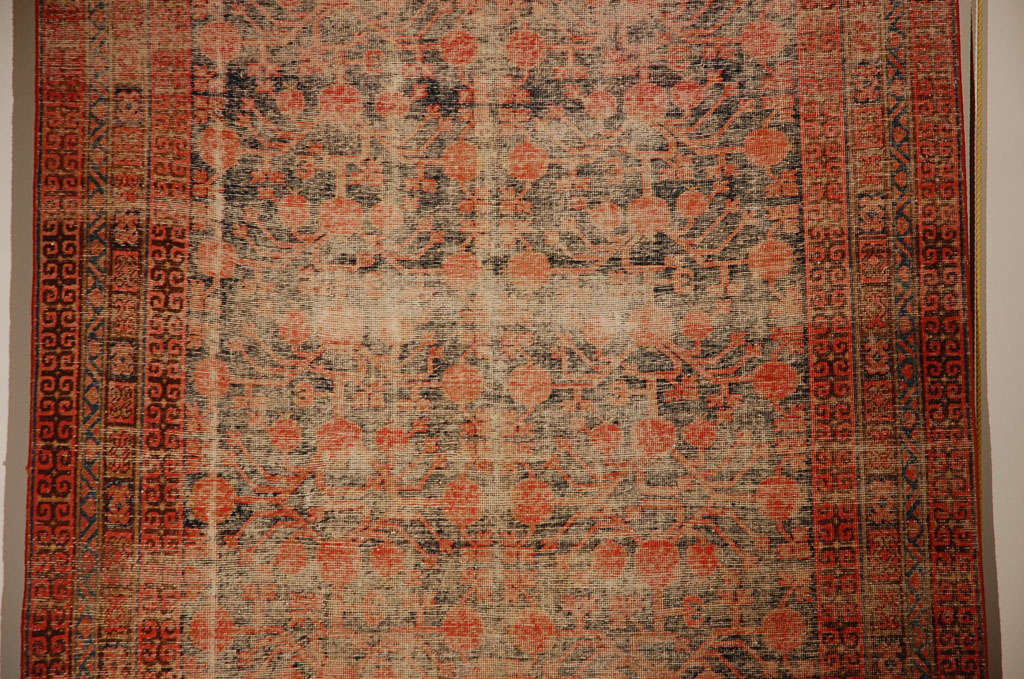 -----Antique Khotan Rug----- In Distressed Condition In West Hollywood, CA