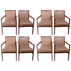 8 English 1960s Scandinavian Modern Design Leather Armchairs
